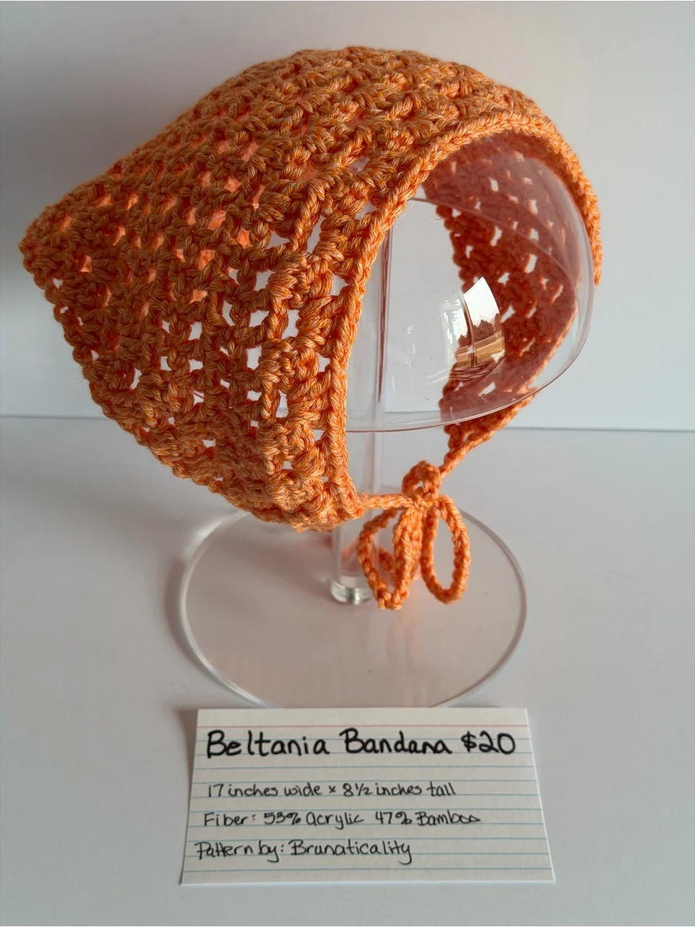 Crocheted Adult Bandana in Warm Orange Tones